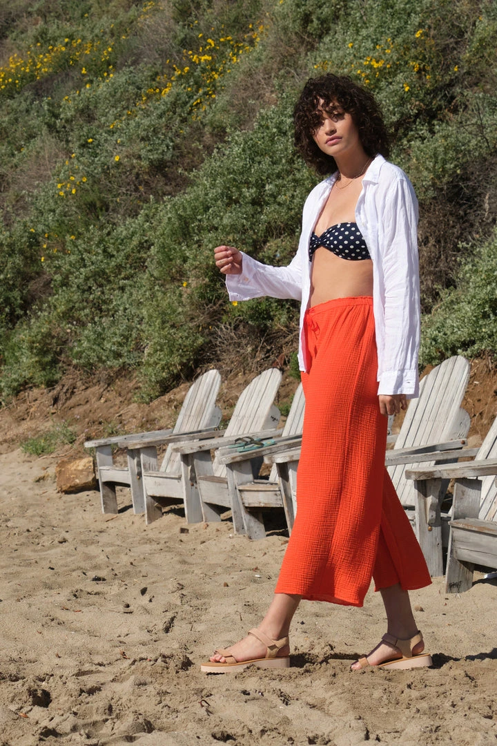 Velvet By Graham & Spencer Womens RAVYN COTTON GAUZE WIDE LEG PANT 4 Velvet By Graham & Spencer Womens RAVYN COTTON GAUZE WIDE LEG PANT