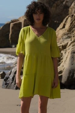 Velvet By Graham & Spencer BRIANNE COTTON GAUZE TIERED DRESS Womens