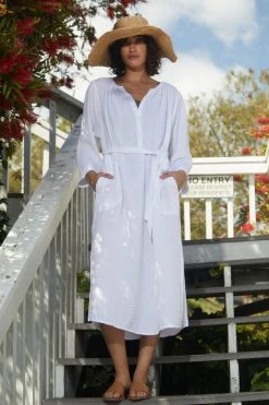 Velvet By Graham & Spencer CHRISTELLE COTTON GAUZE MIDI DRESS 30 Velvet By Graham & Spencer CHRISTELLE COTTON GAUZE MIDI DRESS