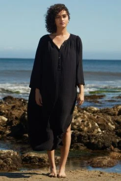 Velvet By Graham & Spencer CHRISTELLE COTTON GAUZE MIDI DRESS