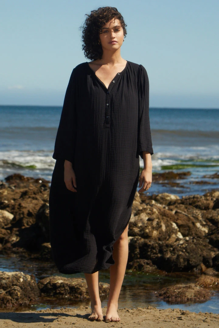 Velvet By Graham & Spencer CHRISTELLE COTTON GAUZE MIDI DRESS 3 Velvet By Graham & Spencer CHRISTELLE COTTON GAUZE MIDI DRESS