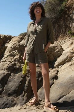 Velvet By Graham & Spencer Womens TAMMY DRAWSTRING LINEN SHORT 31 Velvet By Graham & Spencer Womens TAMMY DRAWSTRING LINEN SHORT