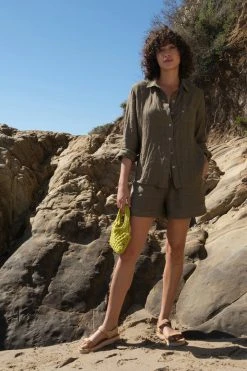 Velvet By Graham & Spencer Womens TAMMY DRAWSTRING LINEN SHORT 27 Velvet By Graham & Spencer Womens TAMMY DRAWSTRING LINEN SHORT