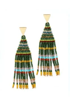 Velvet By Graham & Spencer LIYA BEADED FRINGE EARRINGS BY BLUMA PROJECT