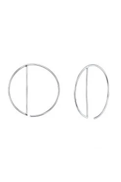 Velvet By Graham & Spencer OPEN CRESCENT HOOPS IN SILVER BY SLOAN