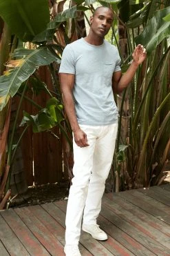 Velvet By Graham & Spencer Mens CHAD RAW EDGE COTTON SLUB POCKET TEE