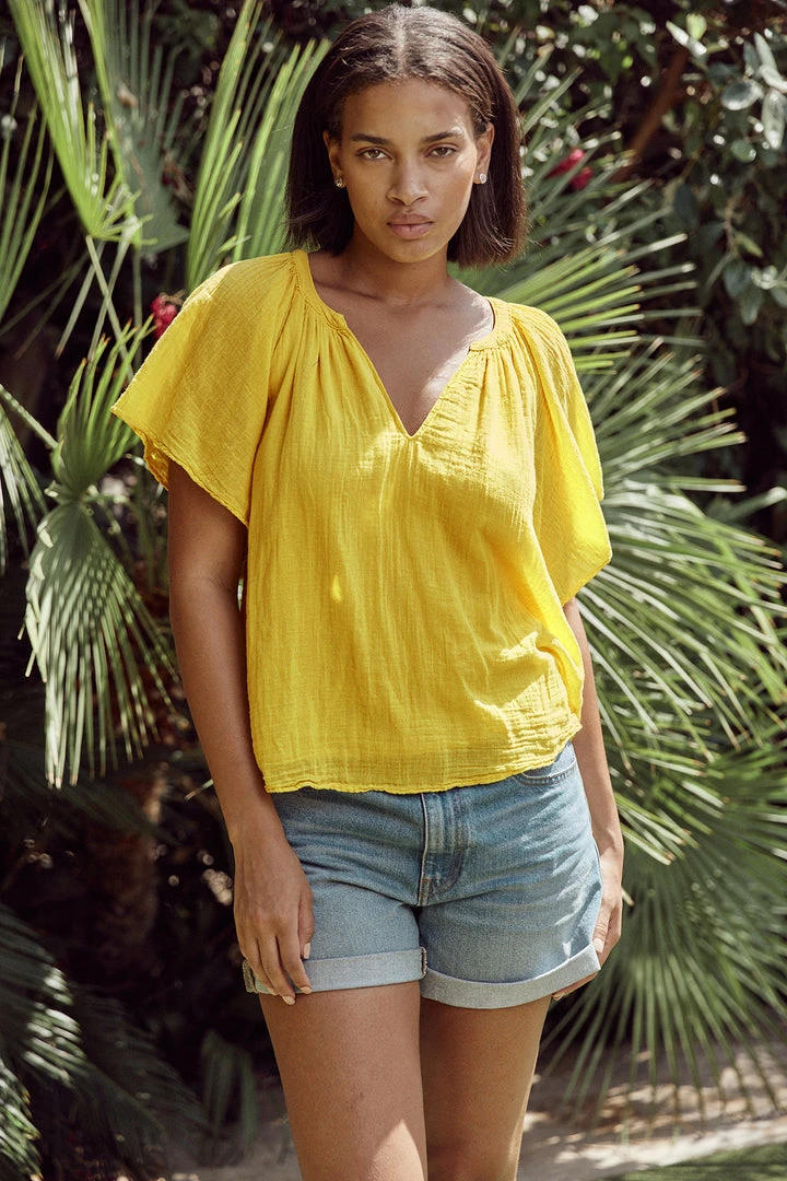 Velvet By Graham & Spencer ASHLYN COTTON GAUZE BLOUSE Womens 4 Velvet By Graham & Spencer ASHLYN COTTON GAUZE BLOUSE Womens