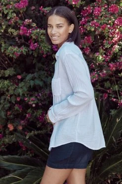 Velvet By Graham & Spencer BAILEY COTTON GAUZE SHIRT Womens