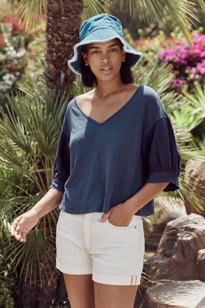 Velvet By Graham & Spencer CLAUDIA PUFF SLEEVE TEE Womens 3 Velvet By Graham & Spencer CLAUDIA PUFF SLEEVE TEE Womens