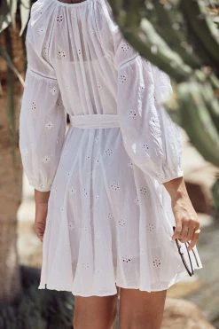 Velvet By Graham & Spencer Womens GRACIE COTTON EYELET DRESS 14 Velvet By Graham & Spencer Womens GRACIE COTTON EYELET DRESS