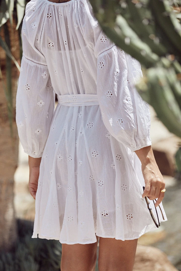 Velvet By Graham & Spencer Womens GRACIE COTTON EYELET DRESS 8 Velvet By Graham & Spencer Womens GRACIE COTTON EYELET DRESS