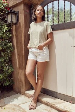 Velvet By Graham & Spencer LULA COTTON SLUB SWING TEE Womens