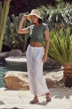 Velvet By Graham & Spencer Womens TWEETIE COTTON GAUZE PANT 12 Velvet By Graham & Spencer Womens TWEETIE COTTON GAUZE PANT