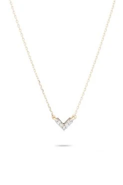 SUPER TINY PAVÉ V NECKLACE By ADINA REYTER