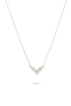 SUPER TINY PAVÉ V NECKLACE By ADINA REYTER