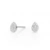 Velvet By Graham & Spencer SUPER TINY SOLID PAVÉ TEARDROP POSTS By ADINA REYTER