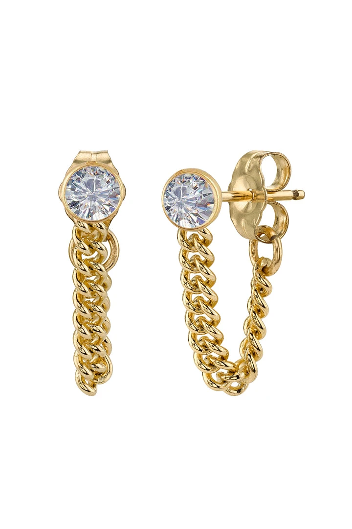 Sloan Studio Accessories CZ BEZEL CHAIN HUGGIES BY SLOAN 3 Sloan Studio Accessories CZ BEZEL CHAIN HUGGIES BY SLOAN