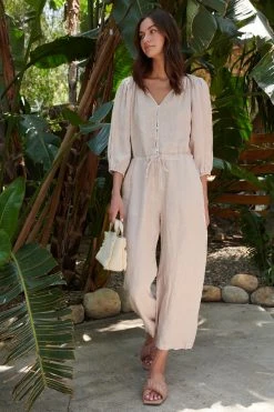 Velvet By Graham & Spencer DIONNE LINEN JUMPSUIT Womens