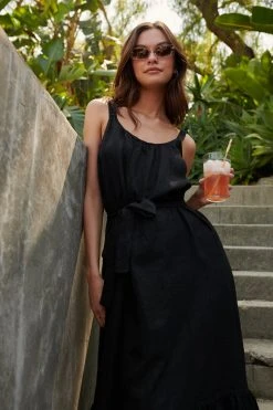 Velvet By Graham & Spencer ELARA LINEN TANK DRESS Womens