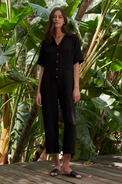 Velvet By Graham & Spencer ELIA COTTON GAUZE JUMPSUIT Womens 22 Velvet By Graham & Spencer ELIA COTTON GAUZE JUMPSUIT Womens