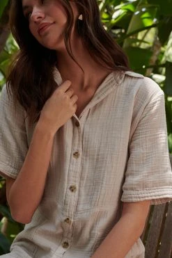 Velvet By Graham & Spencer ELIA COTTON GAUZE JUMPSUIT Womens 28 Velvet By Graham & Spencer ELIA COTTON GAUZE JUMPSUIT Womens