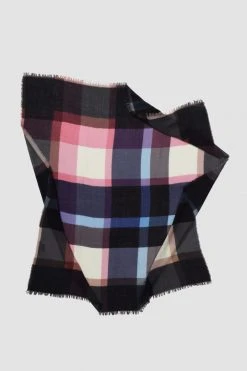 PLAID WOOL BLEND SCARF BY EPICE Womens 7 PLAID WOOL BLEND SCARF BY EPICE Womens