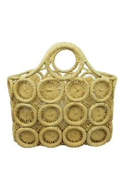 Velvet By Graham & Spencer MACRAME SMALL STRAW TOTE