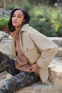 Velvet By Graham & Spencer ORA FUNNEL NECK HOODIE Womens