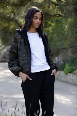 Velvet By Graham & Spencer AUDREE REVERSIBLE CAMO SHERPA JACKET Womens