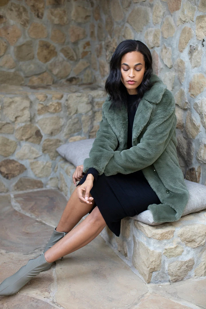 Velvet By Graham & Spencer Womens EVALYN LUX FAUX FUR COAT 12 Velvet By Graham & Spencer Womens EVALYN LUX FAUX FUR COAT