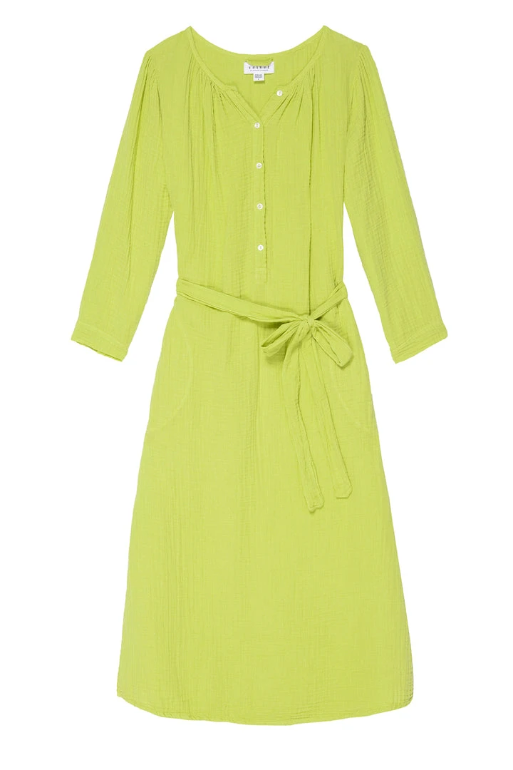 Velvet By Graham & Spencer CHRISTELLE COTTON GAUZE MIDI DRESS 12 Velvet By Graham & Spencer CHRISTELLE COTTON GAUZE MIDI DRESS