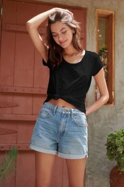 Velvet By Graham & Spencer KIRA ORIGINAL SLUB SCOOP NECK TEE Womens