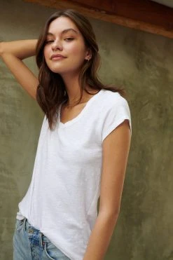 Velvet By Graham & Spencer KIRA ORIGINAL SLUB SCOOP NECK TEE Womens