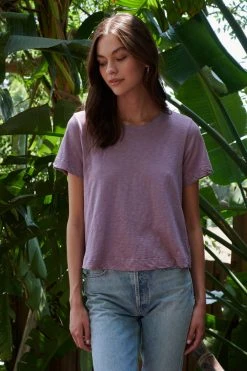 Velvet By Graham & Spencer LULA COTTON SLUB SWING TEE Womens 45 Velvet By Graham & Spencer LULA COTTON SLUB SWING TEE Womens