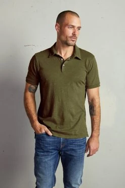 Velvet By Graham & Spencer RANDALL COTTON SLUB POLO Mens
