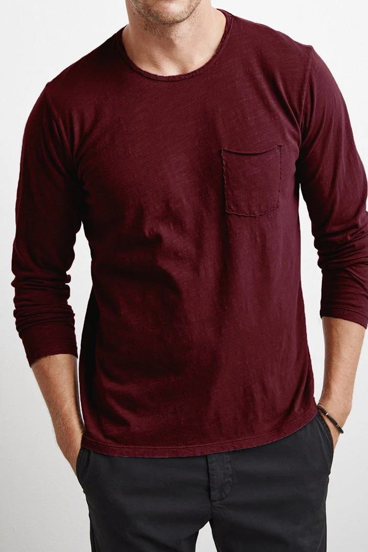 Velvet By Graham & Spencer SIMEON RAW EDGE COTTON SLUB TEE 7 Velvet By Graham & Spencer SIMEON RAW EDGE COTTON SLUB TEE