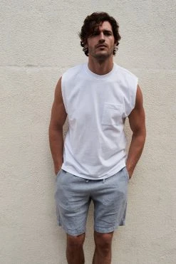 Velvet By Graham & Spencer JONATHAN LINEN DRAWSTRING SHORT