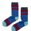 CUSHIONED STRIPED CREW SOCK BY LITTLE RIVER SOCK MILL