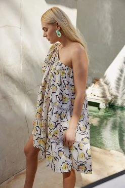 Velvet By Graham & Spencer ADALYN ONE SHOULDER PRINTED DRESS Womens 10 Velvet By Graham & Spencer ADALYN ONE SHOULDER PRINTED DRESS Womens