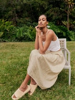 Velvet By Graham & Spencer FAE LINEN A-LINE SKIRT 14 Velvet By Graham & Spencer FAE LINEN A-LINE SKIRT