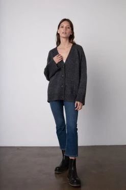 Velvet By Graham & Spencer Womens KIM BUTTON FRONT CARDIGAN
