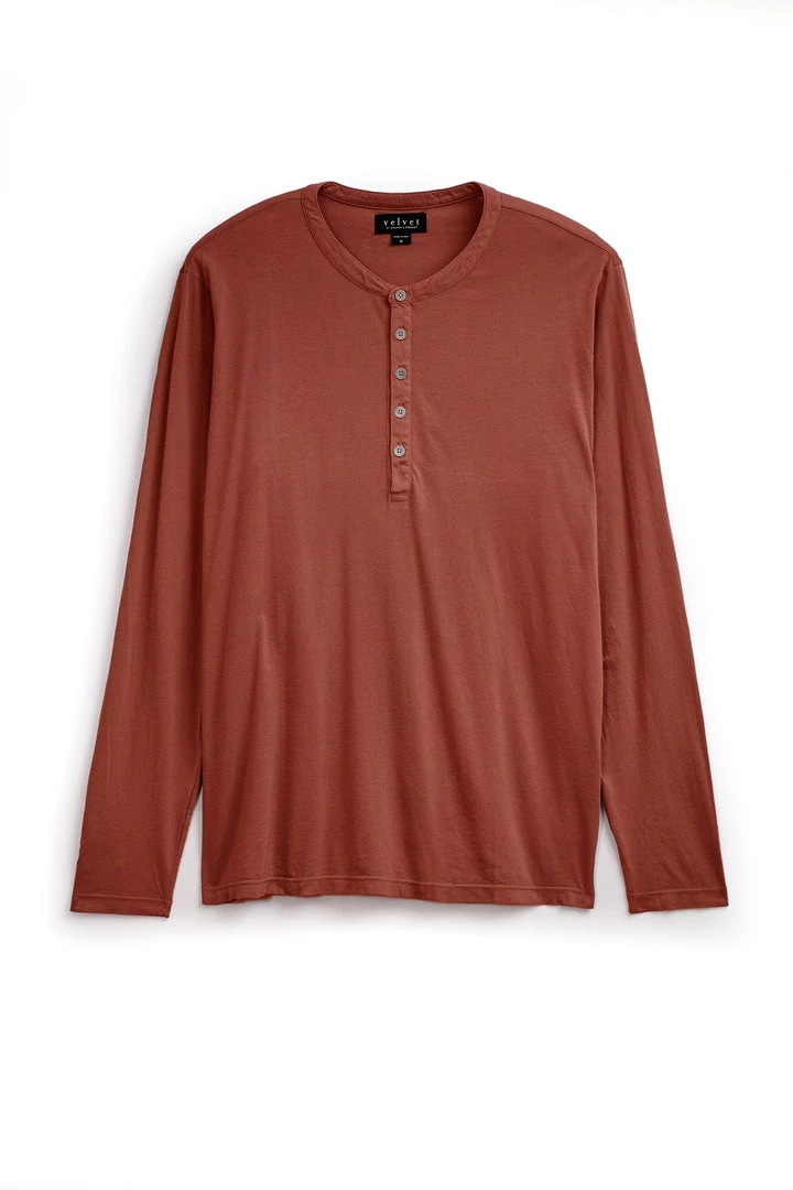 Velvet By Graham & Spencer ALVARO COTTON JERSEY HENLEY Mens 8 Velvet By Graham & Spencer ALVARO COTTON JERSEY HENLEY Mens