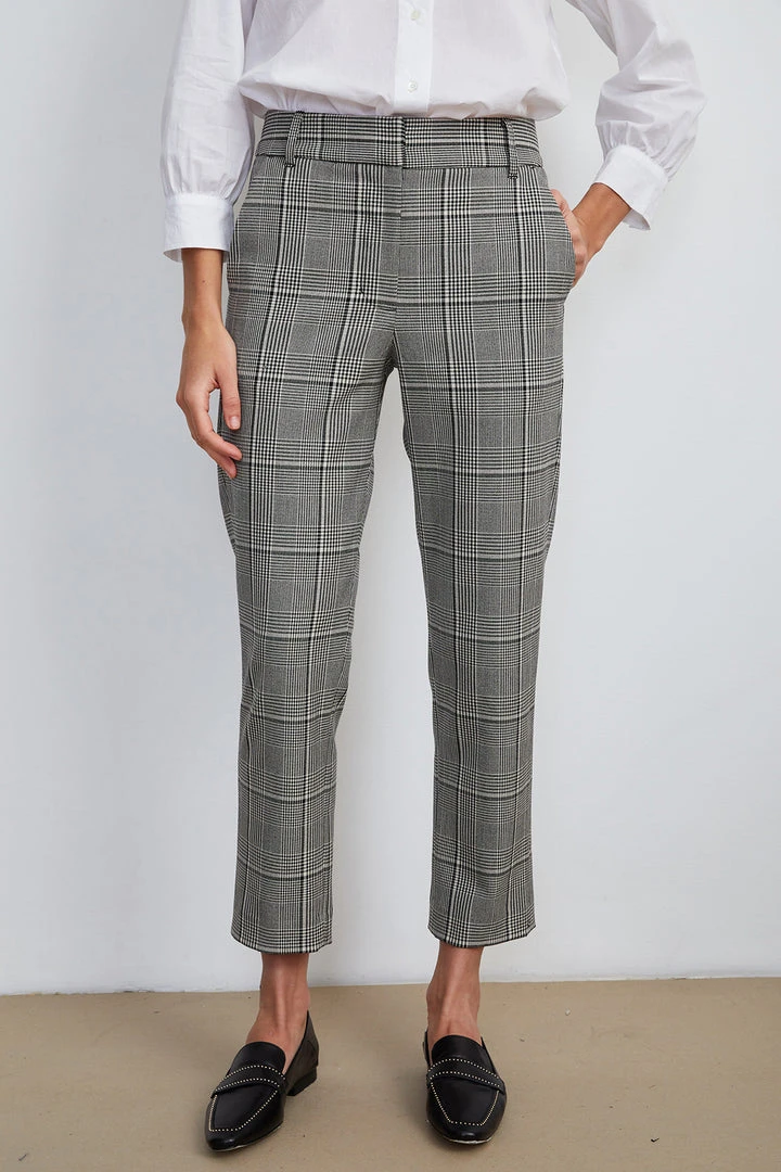 Velvet By Graham & Spencer ABIGAIL PLAID STRAIGHT LEG PANT 6 Velvet By Graham & Spencer ABIGAIL PLAID STRAIGHT LEG PANT