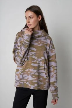 Velvet By Graham & Spencer HAYDEN CAMO HOODIE Womens