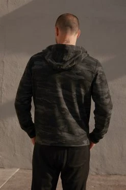 Velvet By Graham & Spencer Mens BARNEY CAMO PRINT ZIP UP HOODIE