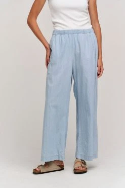 Velvet By Graham & Spencer BROOKLYN CHAMBRAY WIDE LEG PANT Womens 9 Velvet By Graham & Spencer BROOKLYN CHAMBRAY WIDE LEG PANT Womens