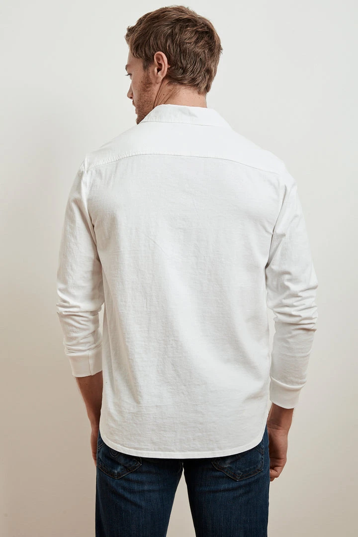 Velvet By Graham & Spencer Mens ARLIE CONTRAST COTTON JERSEY BUTTON-UP SHIRT 5 Velvet By Graham & Spencer Mens ARLIE CONTRAST COTTON JERSEY BUTTON-UP SHIRT