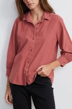 Velvet By Graham & Spencer Womens SUKI CORDUROY BUTTON-UP SHIRT 8 Velvet By Graham & Spencer Womens SUKI CORDUROY BUTTON-UP SHIRT