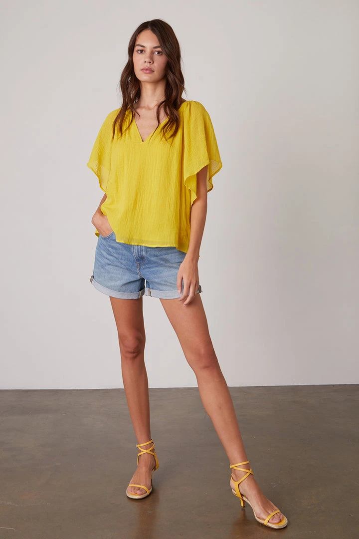 Velvet By Graham & Spencer ASHLYN COTTON GAUZE BLOUSE Womens 6 Velvet By Graham & Spencer ASHLYN COTTON GAUZE BLOUSE Womens