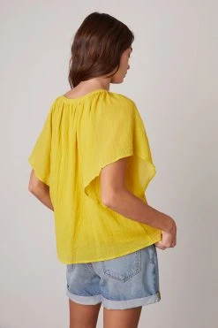 Velvet By Graham & Spencer ASHLYN COTTON GAUZE BLOUSE Womens 17 Velvet By Graham & Spencer ASHLYN COTTON GAUZE BLOUSE Womens